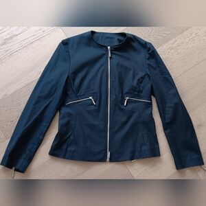 GIANNI VERSACE COUTURE Vintage Cotton Navy Blazer Jacket Size 6